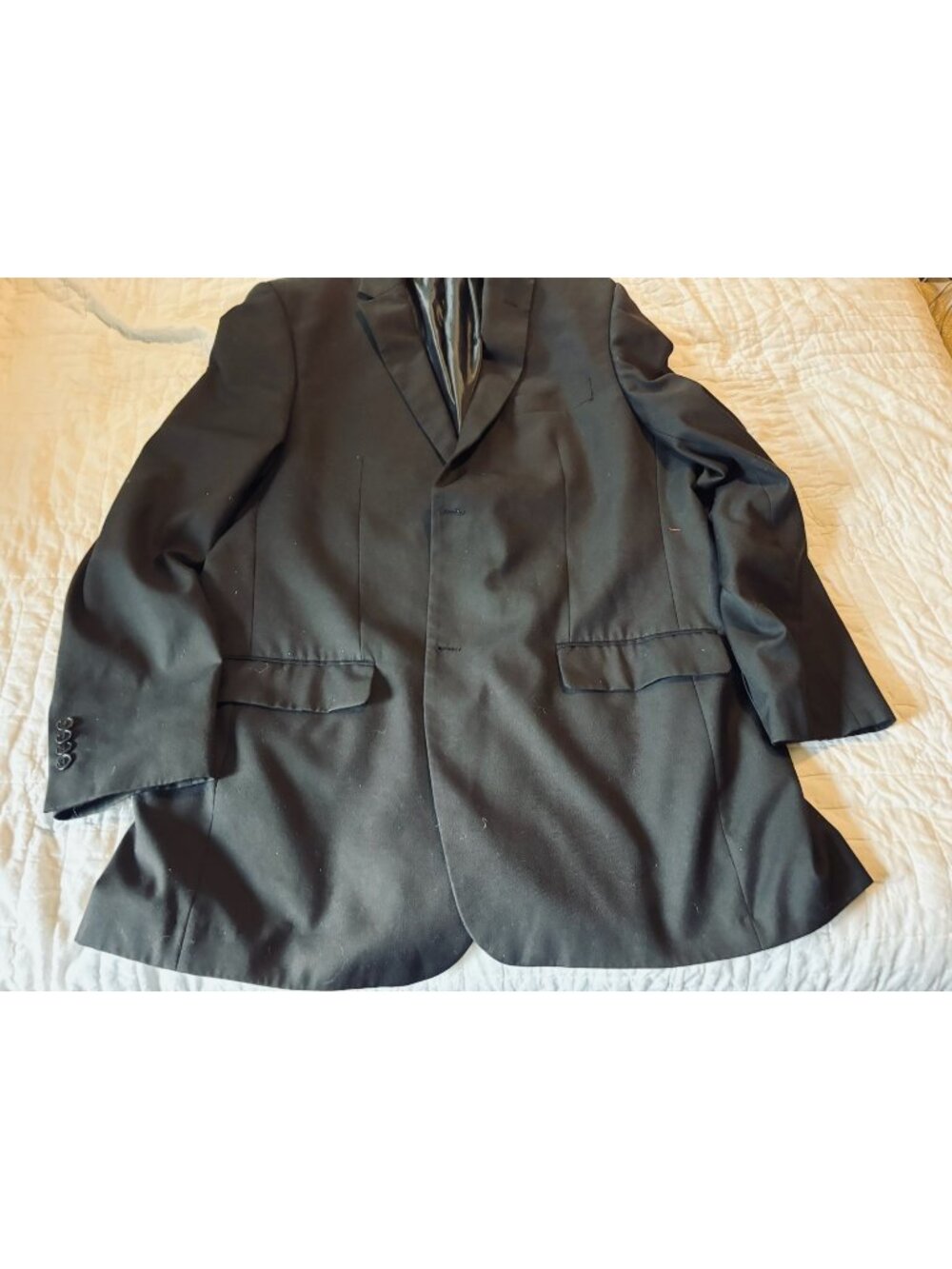 Hand Tailored Karl Mitchell New York Mens Black Blazer Jacket Size 46 XL Microte